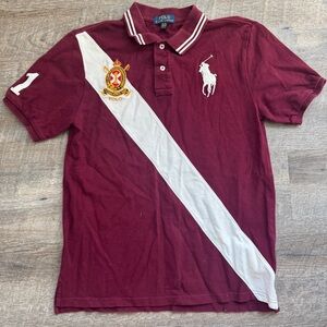 Ralph Lauren Polo Shirt Youth Boys XL  Maroon Short Sleeve Big Pony
